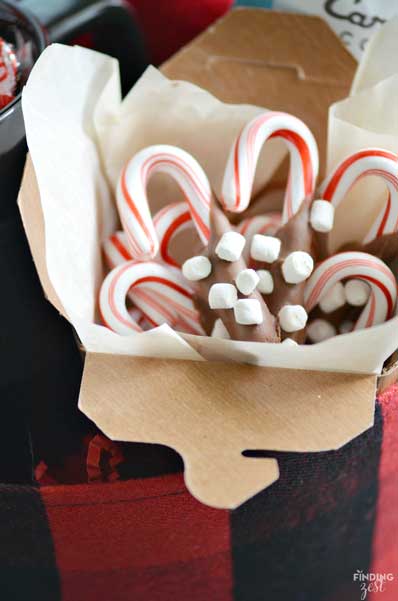 Chocolate dipped candy canes